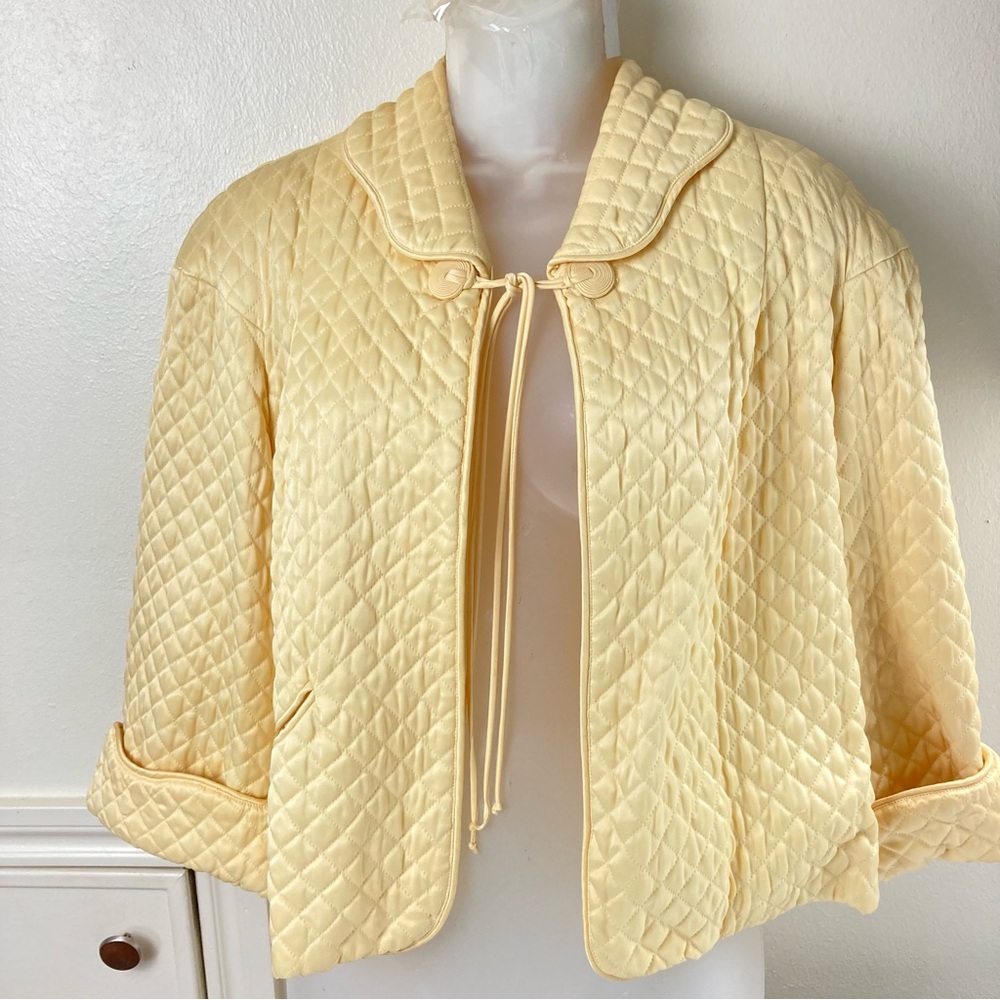 Vintage Barbizon Satin Quilted Bed Jacket 1950's Puffett - Picture 6 of 17
